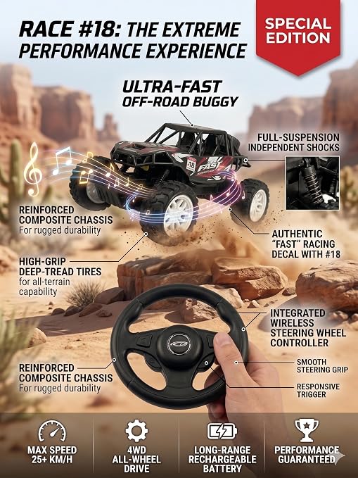 Premium Alloy Rock Crawler - Rechargeable Remote Control Car Toy with Off-Road RC 2WD Monster Truck Gift for Kids Boys and Girls Age 4-12+ (2 colour available)