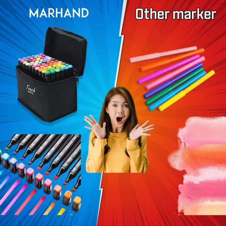 48 pcs Dual Tip Art, Painting, Drawing, Sketch Marker Pen Set, Non-Toxic Art Supplies for Kids & Adults, Illustration in Colouring Books Pen with Carry Case Set {Multicolor}