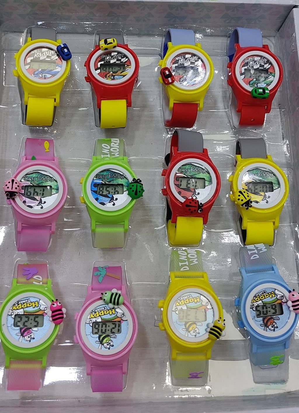 (Pack of 12) Kids Cartoon Digital Watch – Colorful Character Design