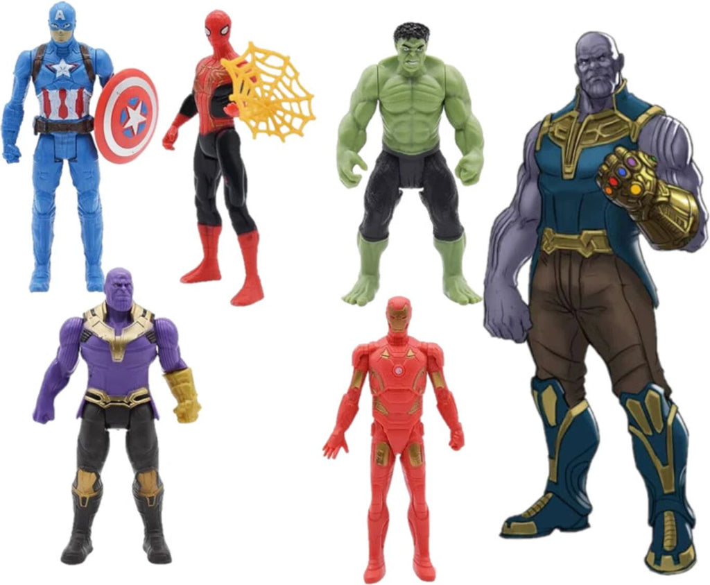 (5 PCS) Superhero Action Figure Toy Set with Shield & Gun