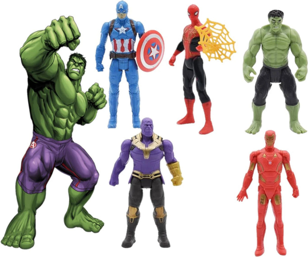 (5 PCS) Superhero Action Figure Toy Set with Shield & Gun