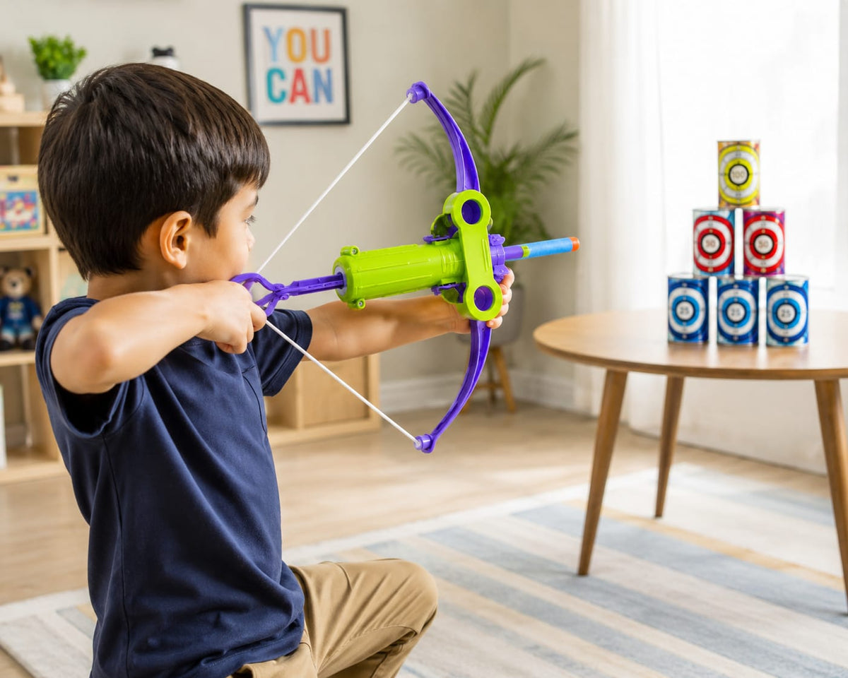 Kids Foam Dart Crossbow Launcher Toy with 6 Soft Foam Darts