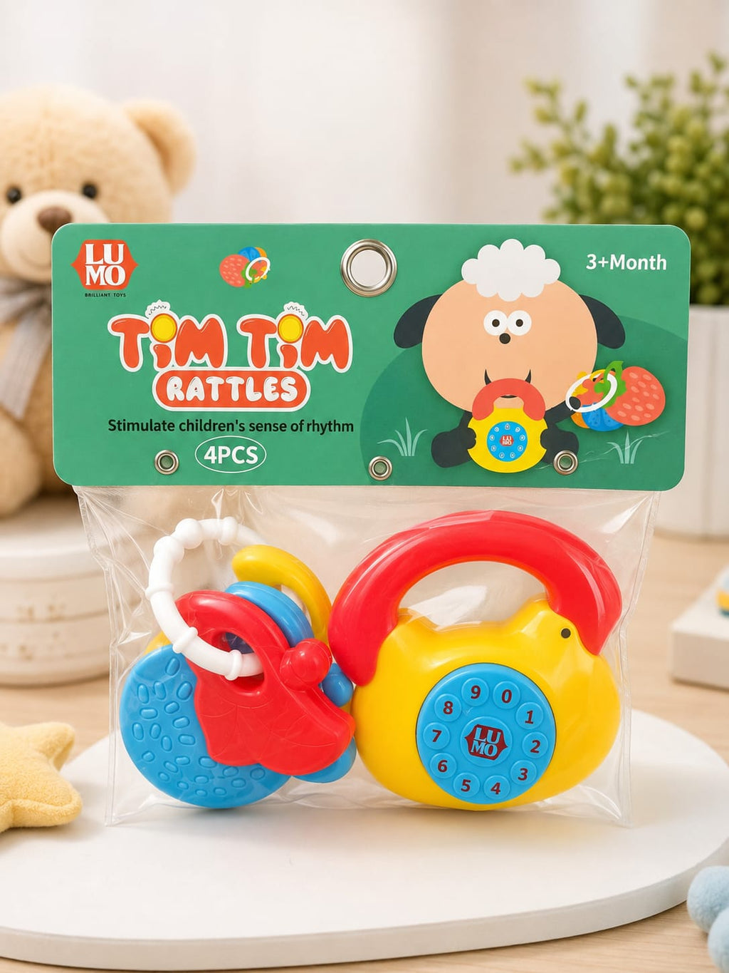 (4 PCS) Kids Musical Telephone Toy with Number Buttons & Colorful Design