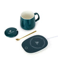 Tea/Coffee Mug Warmer - 350 Ml | Heating Function Electric Warmer Plate with Auto Shut Off | for Home and Office Use | Includes: Mug, Lid and Heating Plate - Green