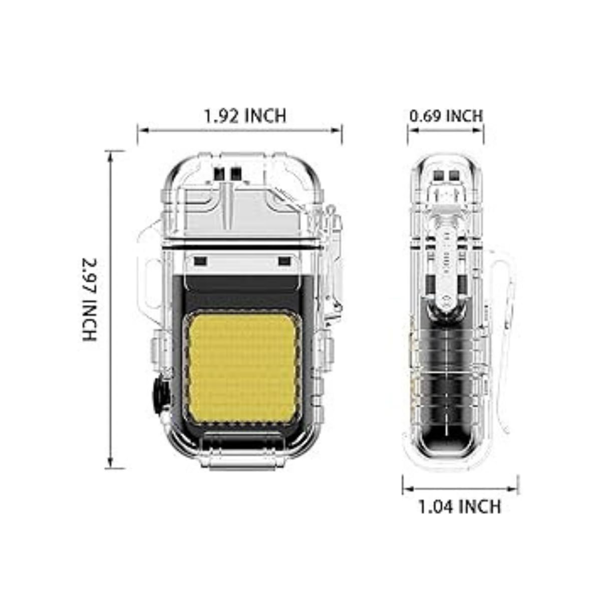 Rechargeable Flashlight with Electric Lighter, Waterproof COB LED Mini Work Light, Type-C Charging Portable EDC Torch, Windproof Plasma Lighter for Camping & Emergency