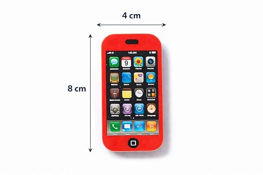 (Pack of 16) Mobile Shape Erasers for Kids  | Cute Smartphone Design Pencil Erasers | Stationery Return Gifts for School Students, Birthday Party Favors (Multicolor)