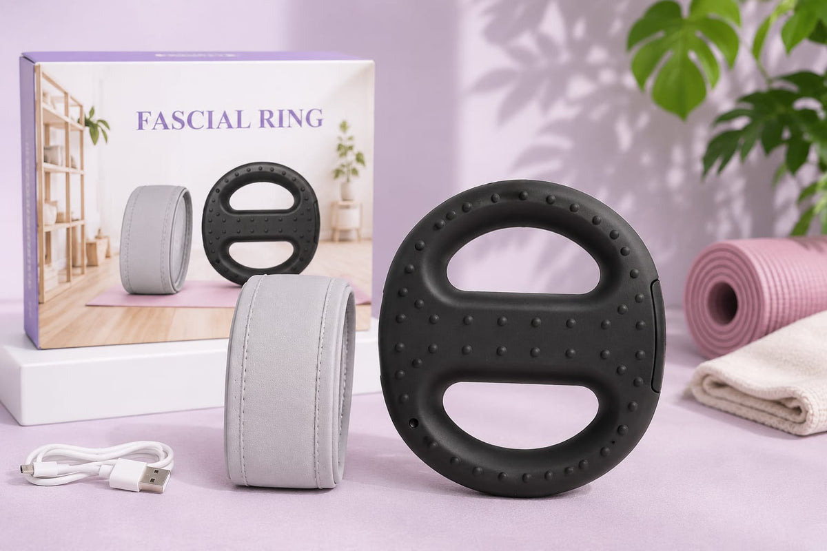 Electric Fascia Massager Ring with Adjustable Belt - Handheld Body Slimming Vibration with Heat, Digital Display, USB Rechargeable Fat Burner Device for Waist, Abdomen, Back & Hips