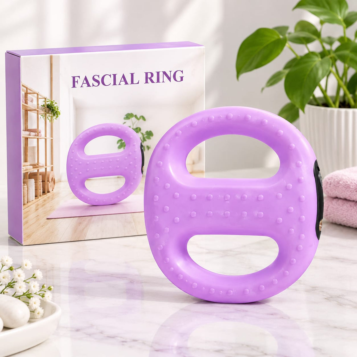 Electric Fascia Massager Ring with Adjustable Belt - Handheld Body Slimming Vibration with Heat, Digital Display, USB Rechargeable Fat Burner Device for Waist, Abdomen, Back & Hips