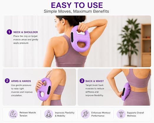 Electric Fascia Massager Ring with Adjustable Belt - Handheld Body Slimming Vibration with Heat, Digital Display, USB Rechargeable Fat Burner Device for Waist, Abdomen, Back & Hips