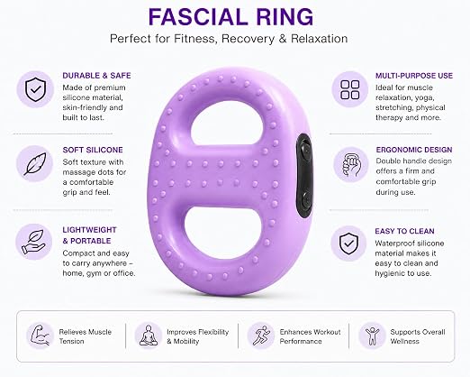 Electric Fascia Massager Ring with Adjustable Belt - Handheld Body Slimming Vibration with Heat, Digital Display, USB Rechargeable Fat Burner Device for Waist, Abdomen, Back & Hips