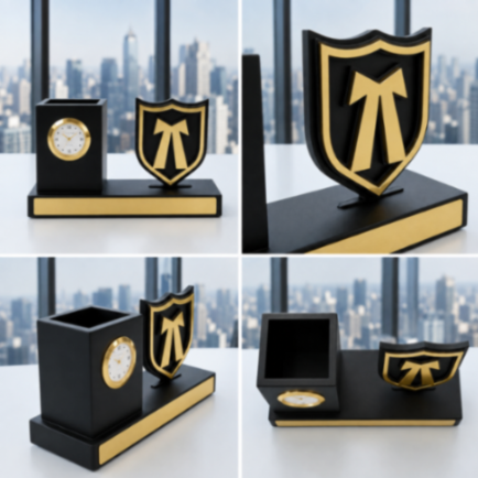Personalized Advocate Desk Organizer Gift with Clock & Pen HOLDER PERFECT FOR GIFTS