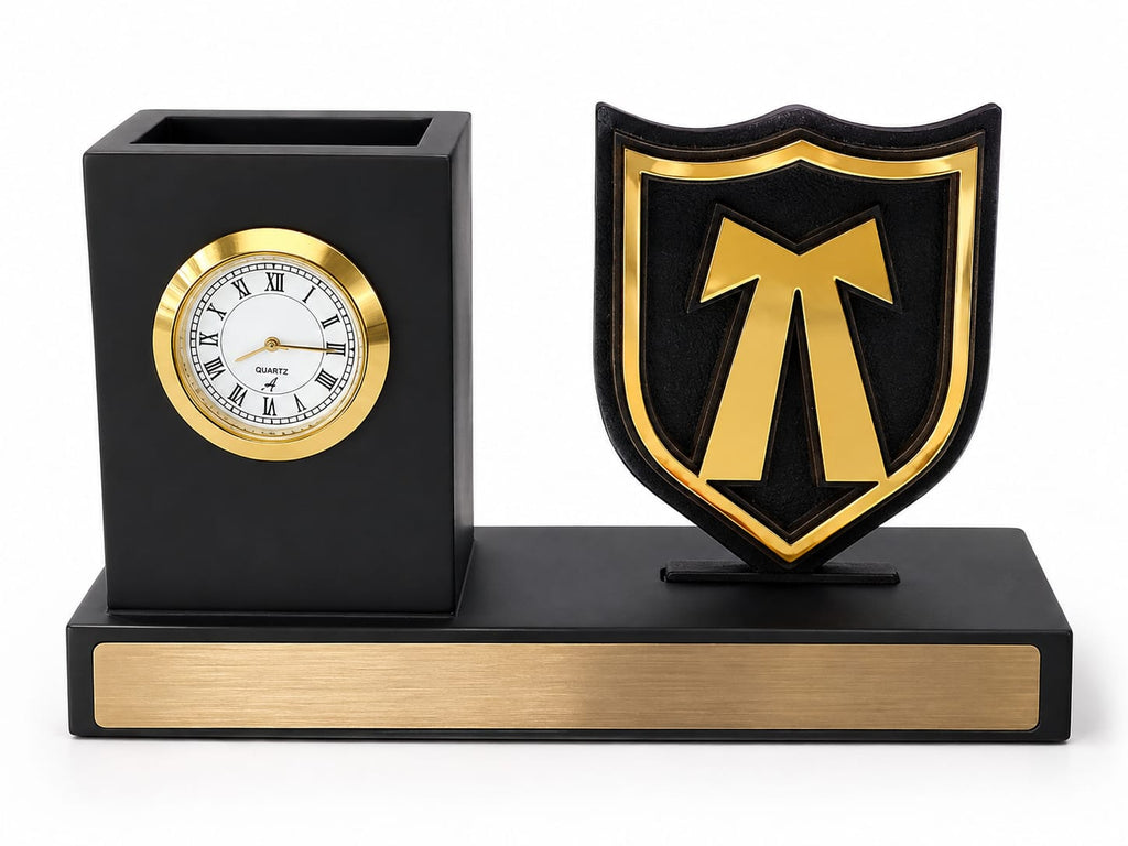 Personalized Advocate Desk Organizer Gift with Clock & Pen HOLDER PERFECT FOR GIFTS