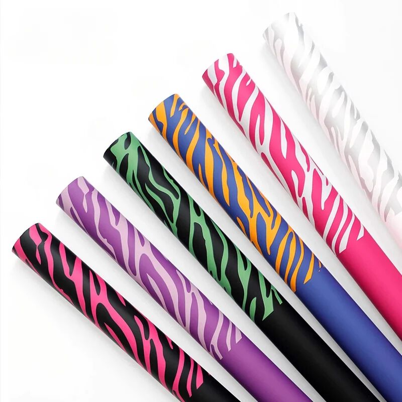 [ PACK OF 20 ] Zebra Print Flower Wrap Paper (57x57cm)