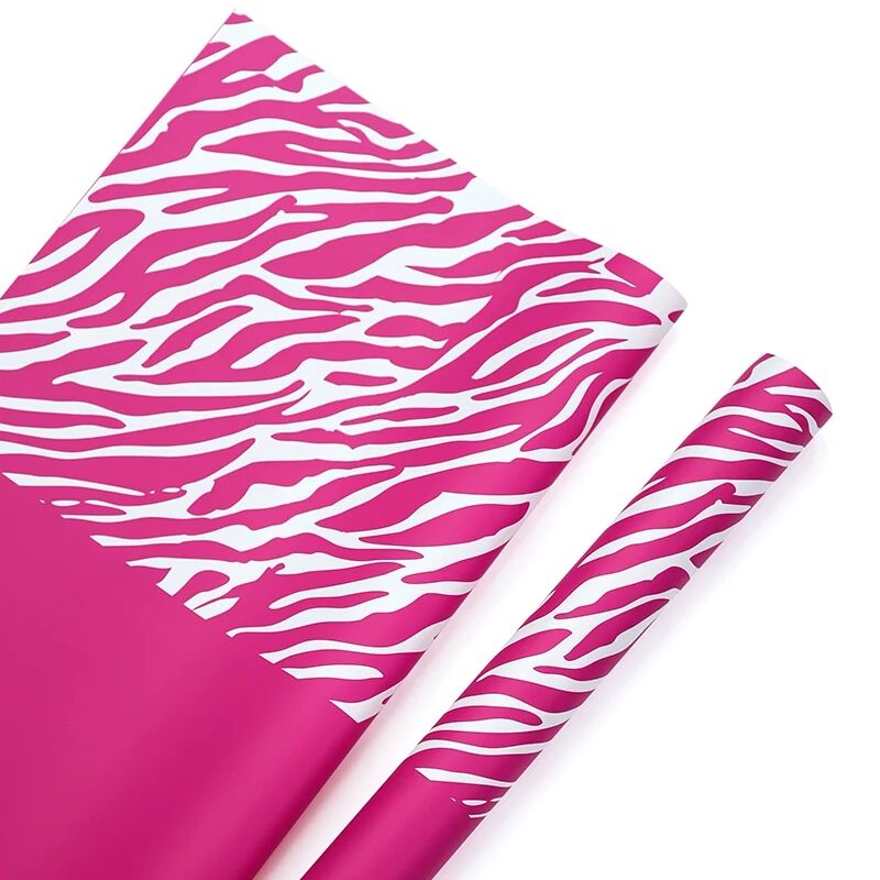 [ PACK OF 20 ] Zebra Print Flower Wrap Paper (57x57cm)