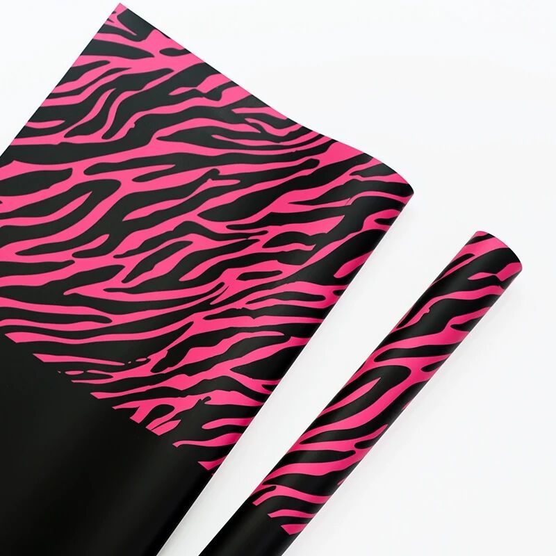 [ PACK OF 20 ] Zebra Print Flower Wrap Paper (57x57cm)