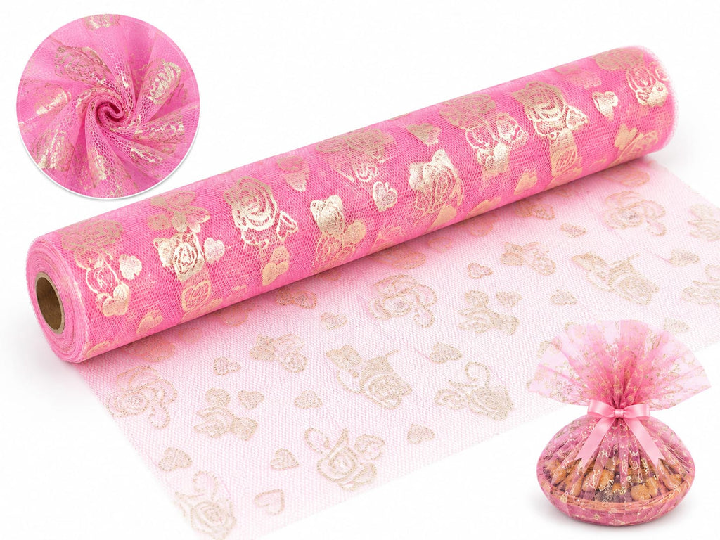 Multicolour (12.5) Glitter Tulle Net Fabric Roll for Gift Wrapping & Decoration