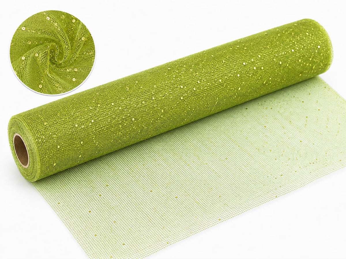 Multicolour (12.5) Glitter Tulle Net Fabric Roll for Gift Wrapping & Decoration