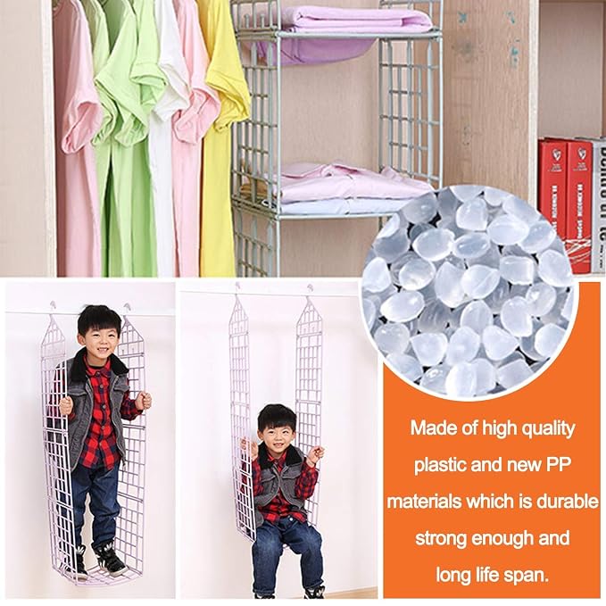 5 Layer Folding Plastic Clothes Storage Rack | Hanging Wardrobe Organizer for Closet | Space Saving Shelves for Clothes, Dormitory & Home Use (White)