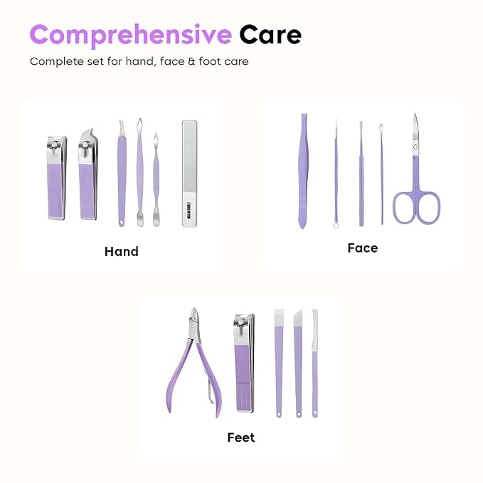 16 In 1 Manicure Kit Professional Nail Kit For Pedicure & Manicure, Pedicure Tools With Toenail Clippers