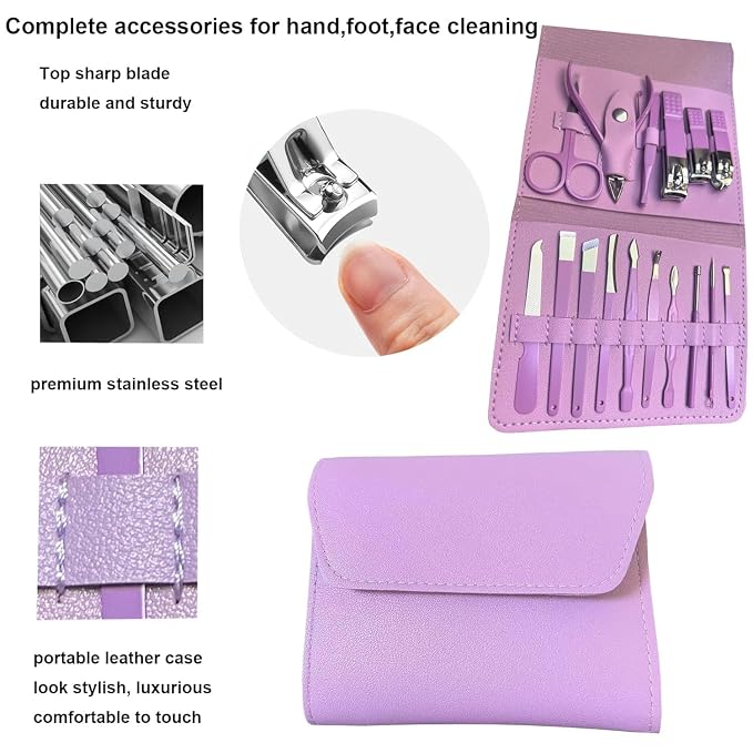 16 In 1 Manicure Kit Professional Nail Kit For Pedicure & Manicure, Pedicure Tools With Toenail Clippers