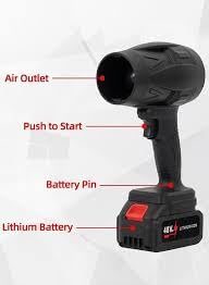 Cordless Electric Air Blower, Portable Turbo Jet Fan with High-Power Brushless Motor for Car, Home, Garage, Outdoor and Road Cleaning