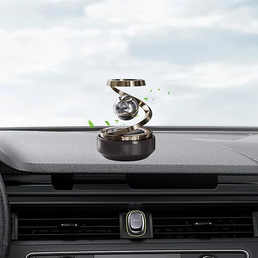Solar Rotating Car Air Freshener-Refillable Aromatherapy Diffuser & Eco-Friendly Dashboard Air Purifier with Stylish Auto-Rotation, Solar-Powered Fragrance Diffuser for Car Interior