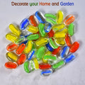 Glass Gem Stone, Flat Round Marbles Pebbles For Vase Fillers, Attractive Pebbles For Aquarium Fish Tank. - 21116