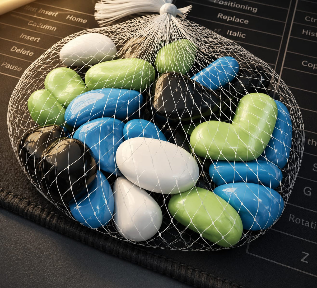 Creations Milky Multi-color Kaju Glass stone/Pebble, Regular Asymmetrical Crystal Pebbles - 21117