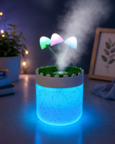 3 IN 1 Mushroom LED Light Humidifier with Mist – Colorful Decorative Night Lamp & Room Décor