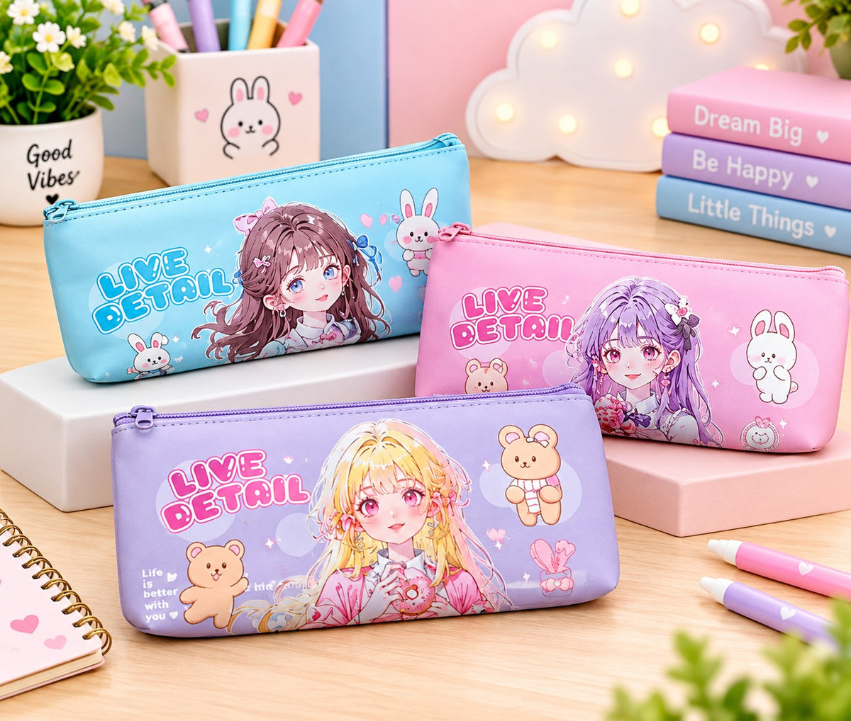 Pencil Pouch for Boys and Girls Pencil Case School Stationery 1 Zipper