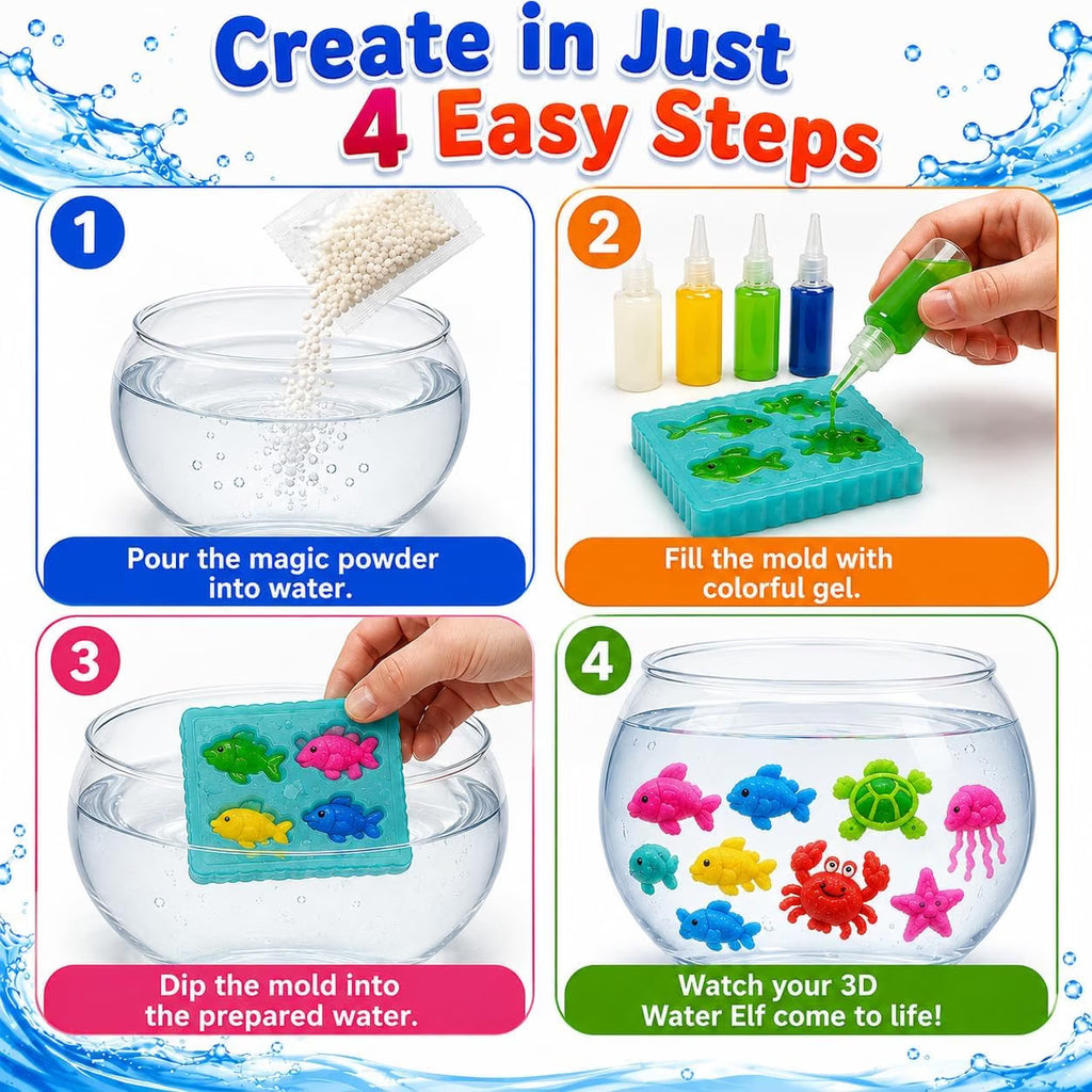 Magic Water ELF Toys, Creative 3D Handmade Magic Gels Toys Homemade DIY Handmade Material Kit