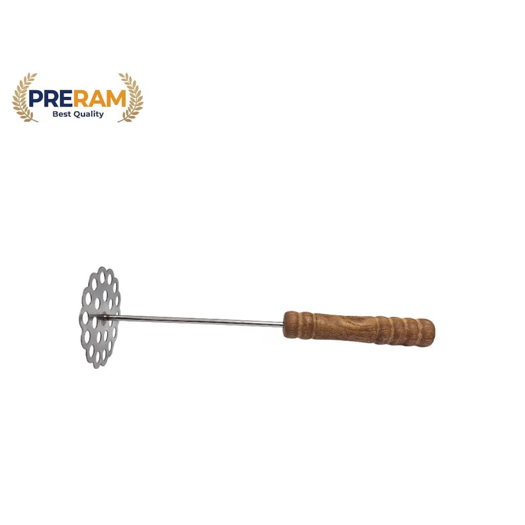 Stainless Steel Press Floral Flower Shape Potato Masher | Wooden Handle Potato Masher, Stainless Steel, Kitchen Tool, Manual Masher