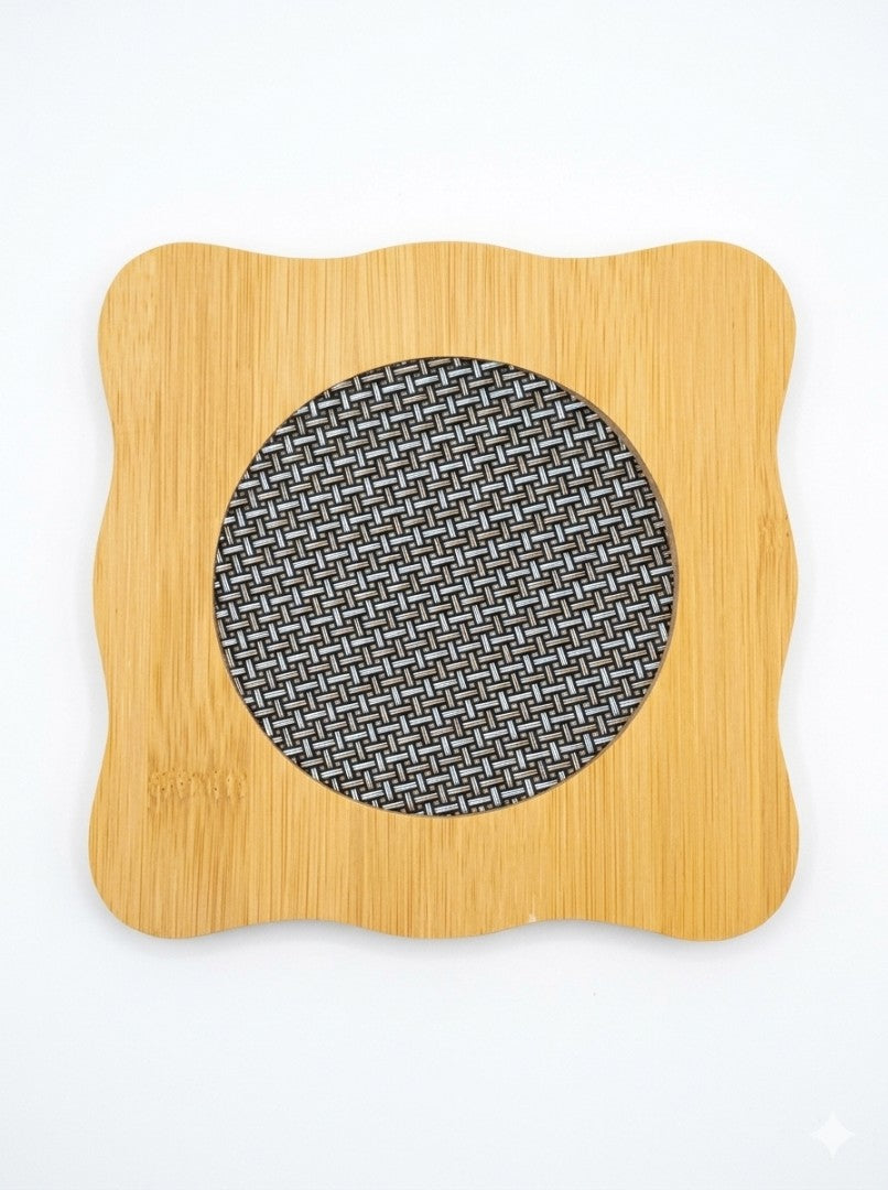 Non-Slip Natural Bamboo Wooden Kitchen, Tabletop Heating Insulation, Resistant Dining Table Coaster Trivet Place Mat Pad, Pan Pot Holder