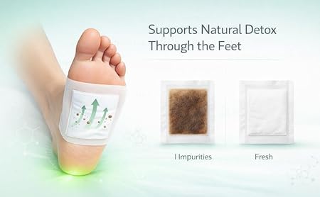 Foot Pads 5 Days Detox Treatment Contain 10 Patches  Patch for Sleep Aid & Relaxation Herbal Natural Bamboo Vinegar Pads with Gentle Ingredients for Pain Relief, Foot Freshness, Toxin Removal & Massage Therapy
