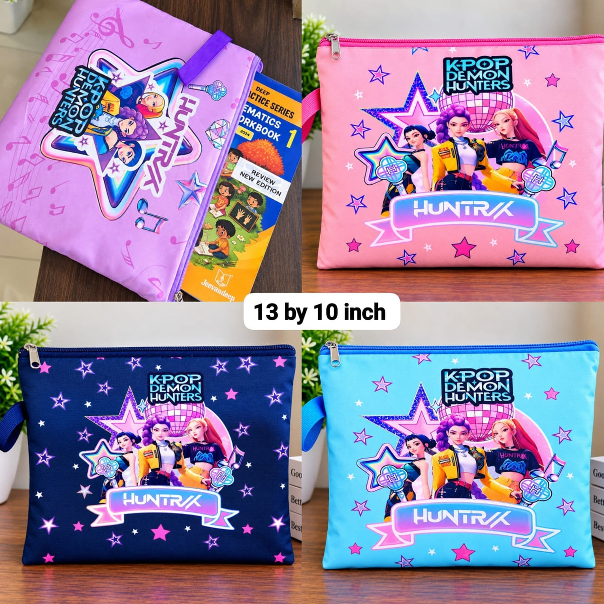 K Pop Demon Music Idol-Inspired A4 Document Pouch for Office & School | Water-Resistant Faux Leather Organizer for Certificates & Stationery | Spacious Multi-Purpose Zip Folder [Random Colour] - 21290