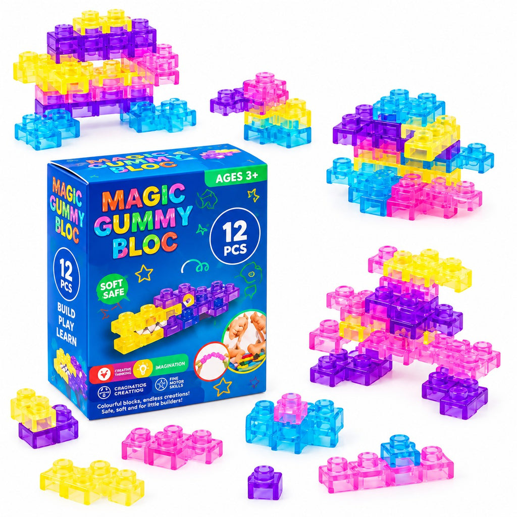 12 PCS Sensory Soft Building Blocks for Toddlers Kids, Squishy Stacking Toy