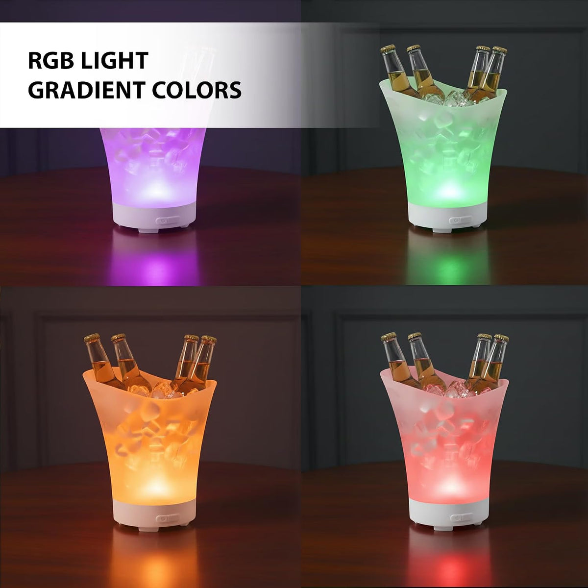 Ice Bucket with Bluetooth Speaker LED Light, Rechargeable & Portable Party CoolerMulti-Color LED Party Tub for Drinks & Music Chiller & Sound in One Ideal for Parties & Events