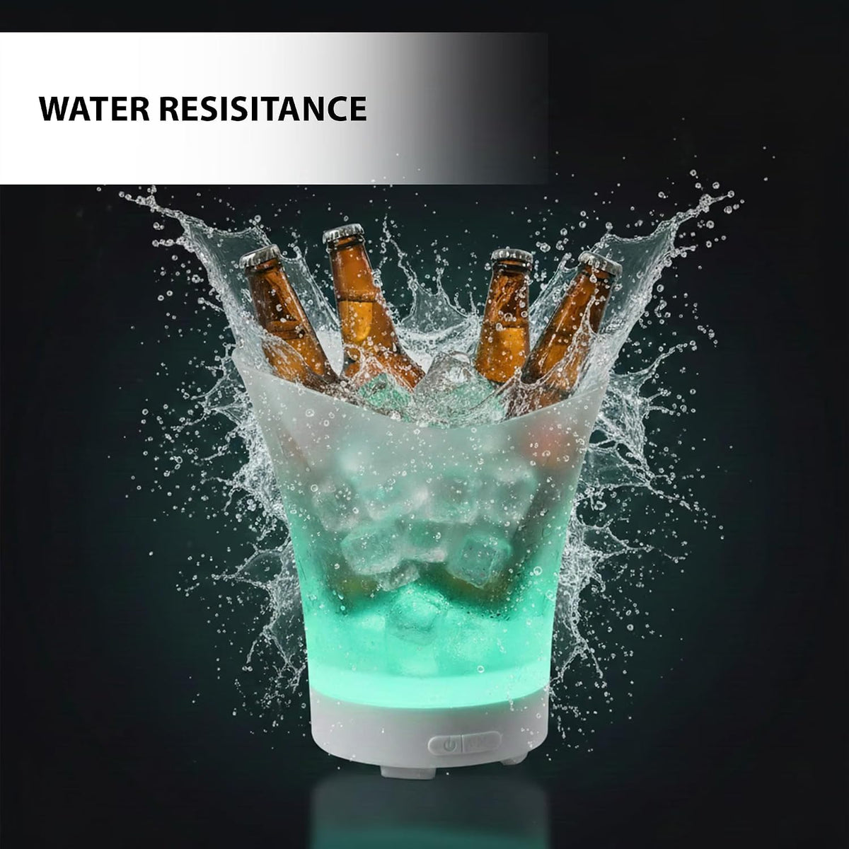Ice Bucket with Bluetooth Speaker LED Light, Rechargeable & Portable Party CoolerMulti-Color LED Party Tub for Drinks & Music Chiller & Sound in One Ideal for Parties & Events
