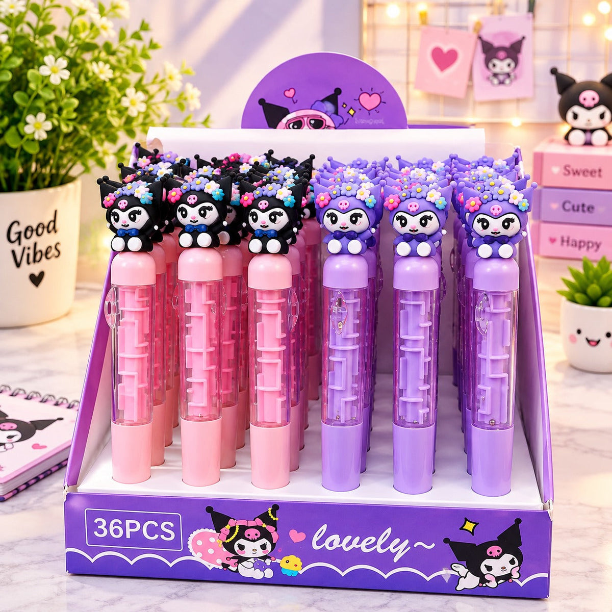 [36 pcs] Puzzle Pen Retro Cartoon French Fries Novelty Pen – Cute Colorful Fun Writing Pen - 21299