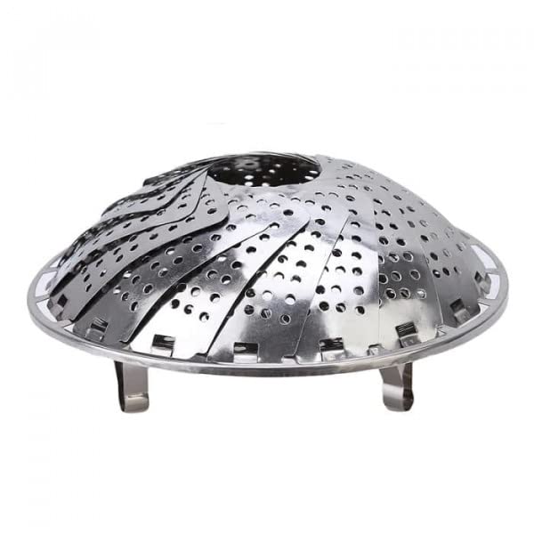 Premium Stainless Steel Folding Steamer Basket (9.5 Inch) – Adjustable Vegetable Steamer Insert for Pots, Pans, and Instant Pot – Multi-Functional Kitchen Colander and Fruit Bowl - 21306