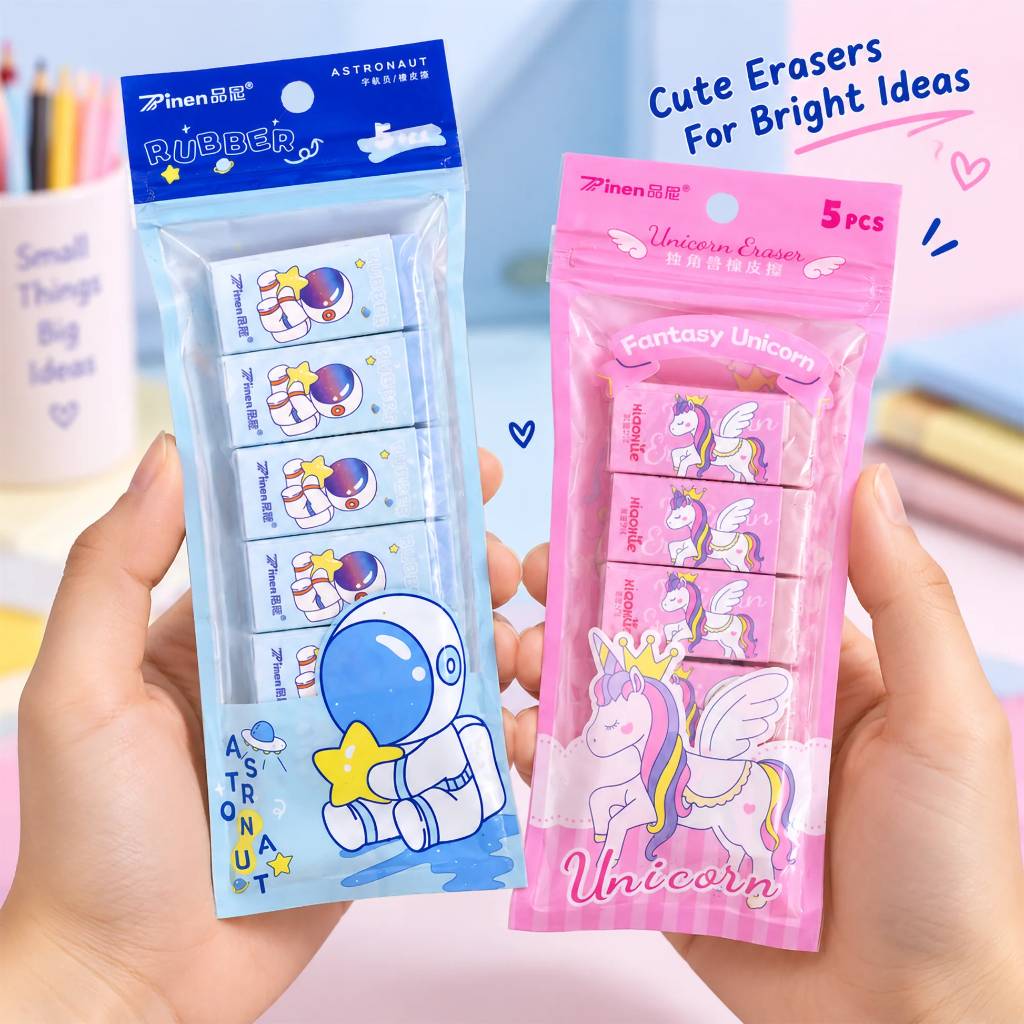 xp-2816 Aesthetic Kawaii Erasers Set | 5 Pcs Flexible