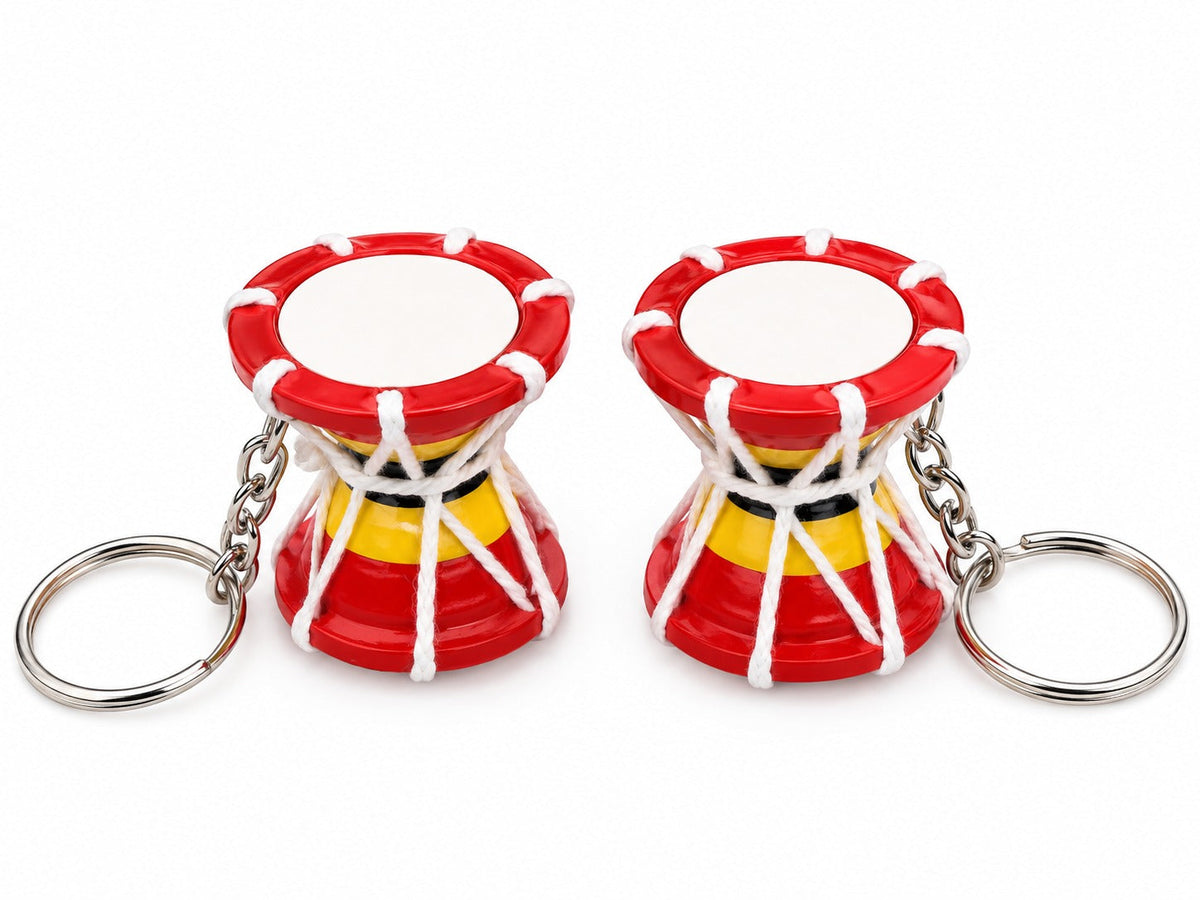 [ PACK OF 24 ] Mini Dholak  Keychain – Colorful Traditional Drum - 21309