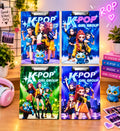 Girl Group Theme Clipboard with 3D Embossed Design, Green Writing Board for School, Office & Study Use