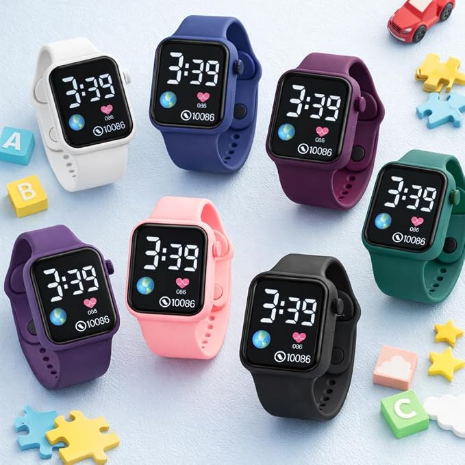 Matrix Junior Luminous LED Display Digital Watch | Water Proof | Silicone Strap | for Boy & Girls (Teal)