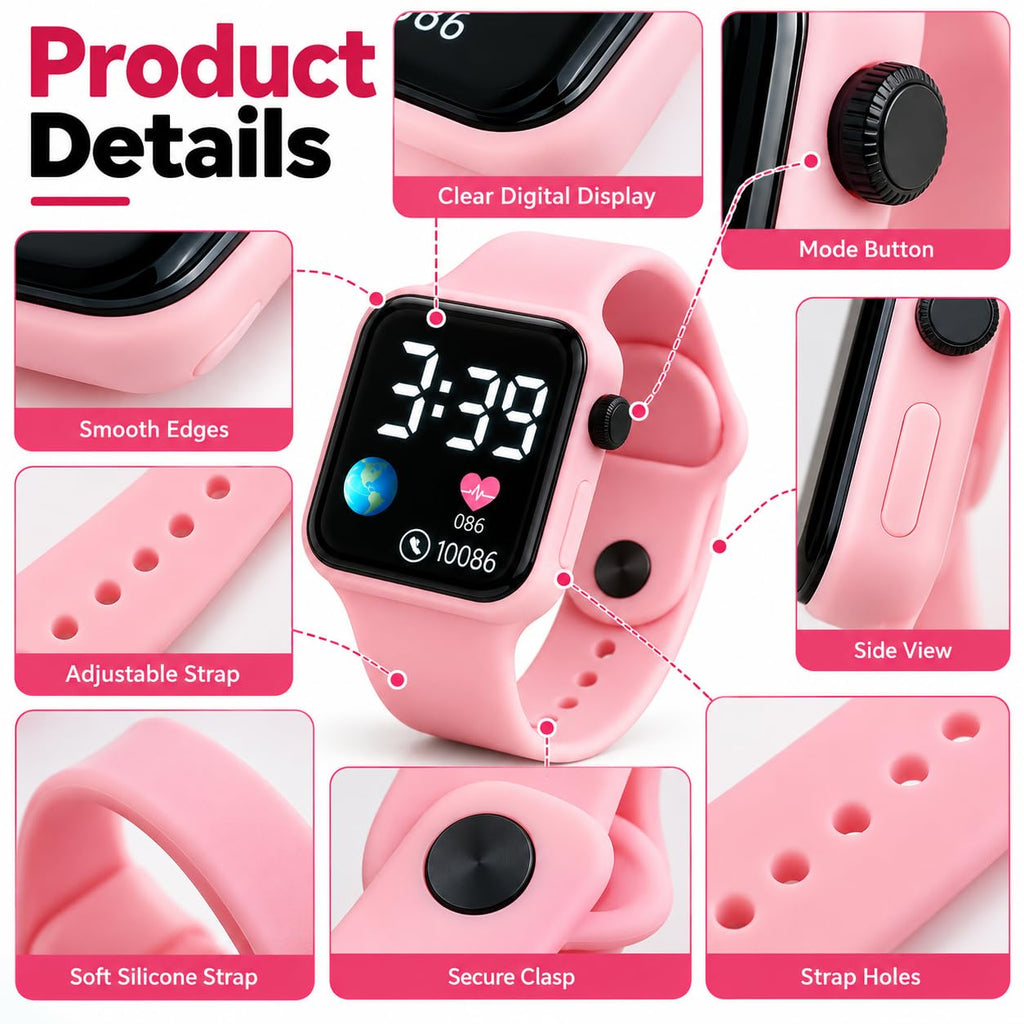 Matrix Junior Luminous LED Display Digital Watch | Water Proof | Silicone Strap | for Boy & Girls (Teal)