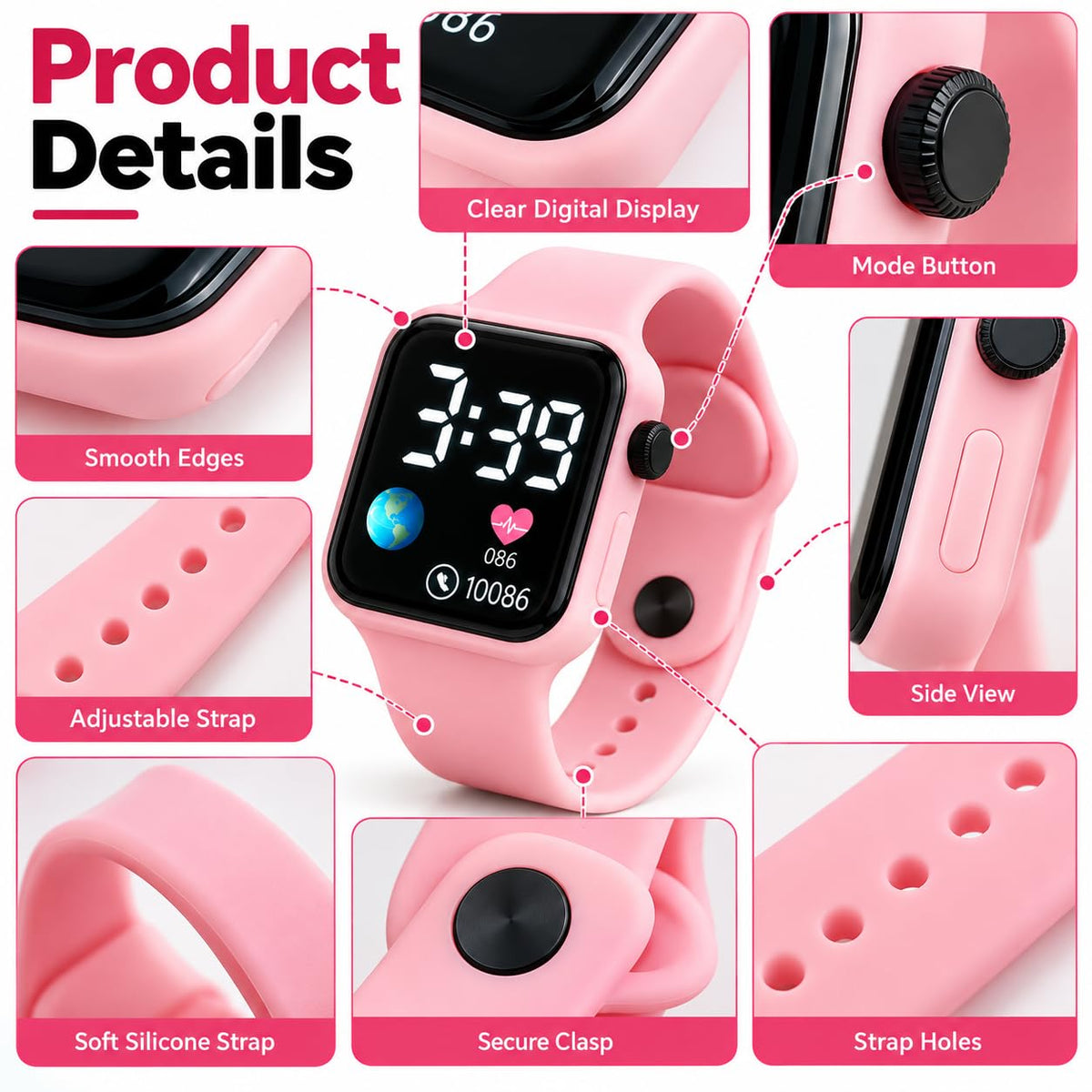 Matrix Junior Luminous LED Display Digital Watch | Water Proof | Silicone Strap | for Boy & Girls (Teal)