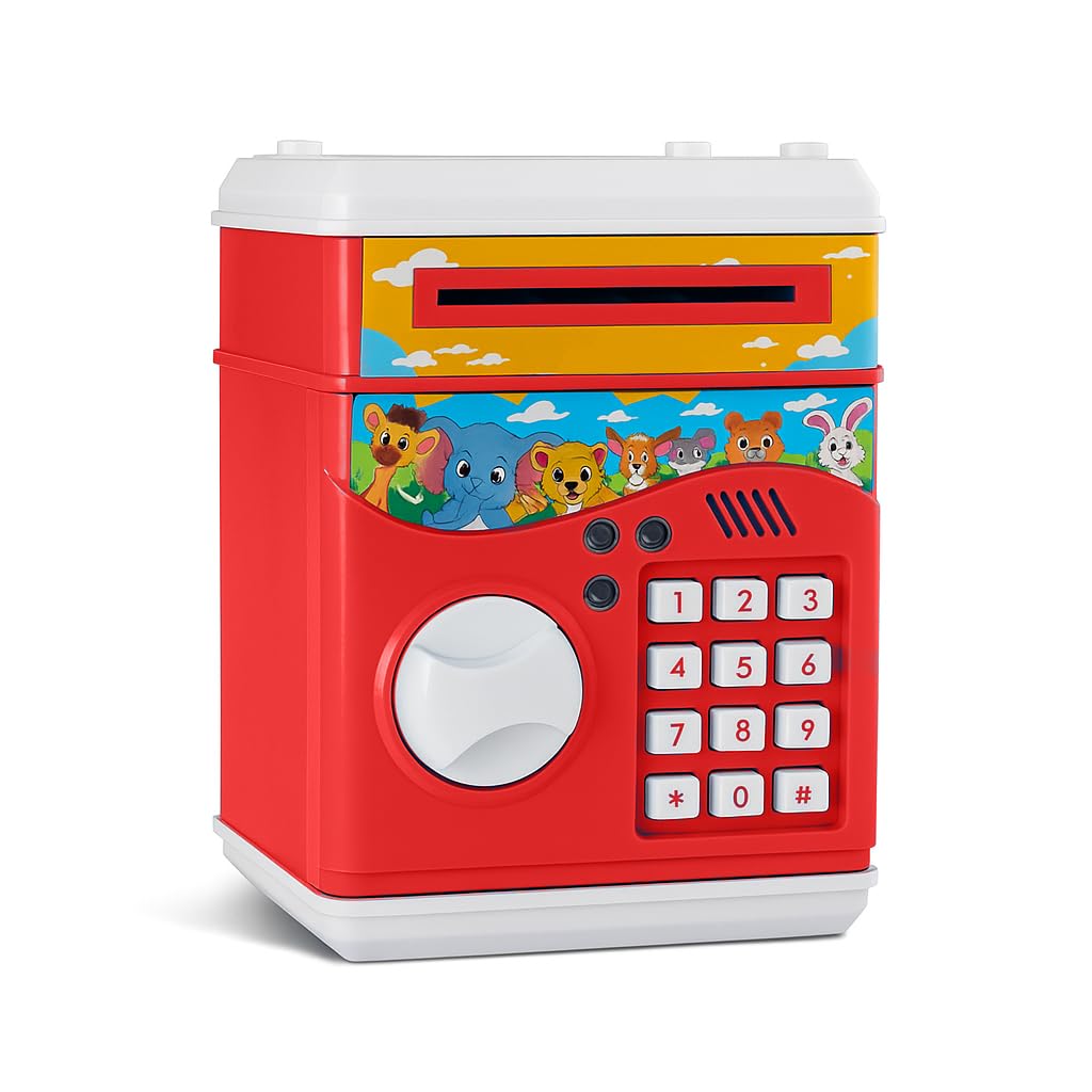 Zest 4 Toyz Money Piggy Bank Toy for Kids Gullak Money Safe with Number Password Money Saving Mini ATM Toy with Lights and Sound Money Bank for Kids