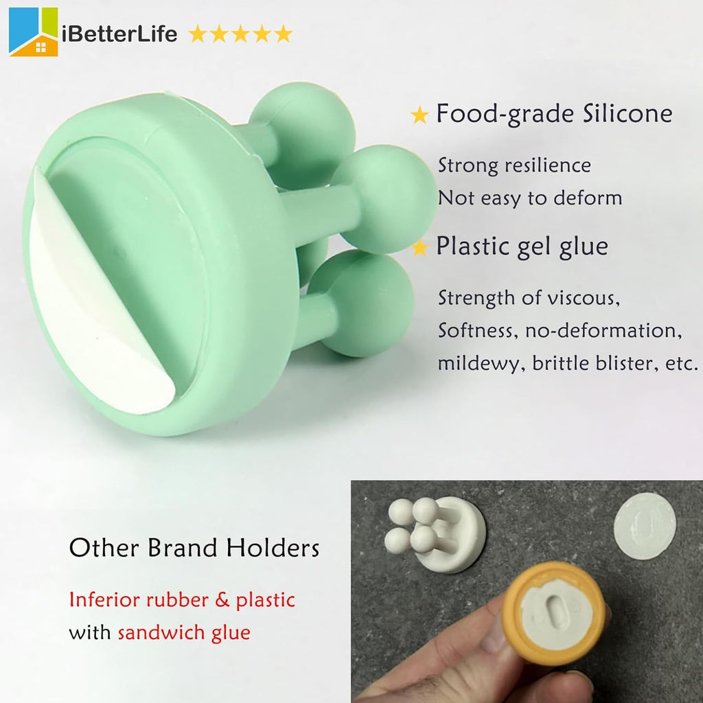 Good Grips Razor Holder - Silicone Toothbrush Holders for Shower Wall Mounted Self Adhesive Cute Dorm Room Bathroom Kitchen Organizer Storage Hook for Hanging Loofah Towel Tooth Brush