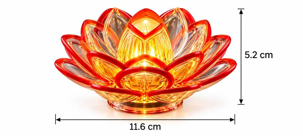 Transparent Flower LED Tea Light Candles Flameless Smokeless Battery Operated Decorative Diya Lights | Lotus Flower Shape for Diwali, Pooja, Home Decor & Festivals - 21376