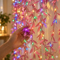 Pink Leaf Multi-Color LED Curtain Lights